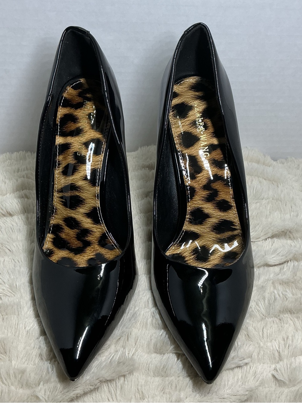 Azalea Wang Black Leopard Print Pointed Toe Stiletto Pumps Women’s Size 9 NWOB